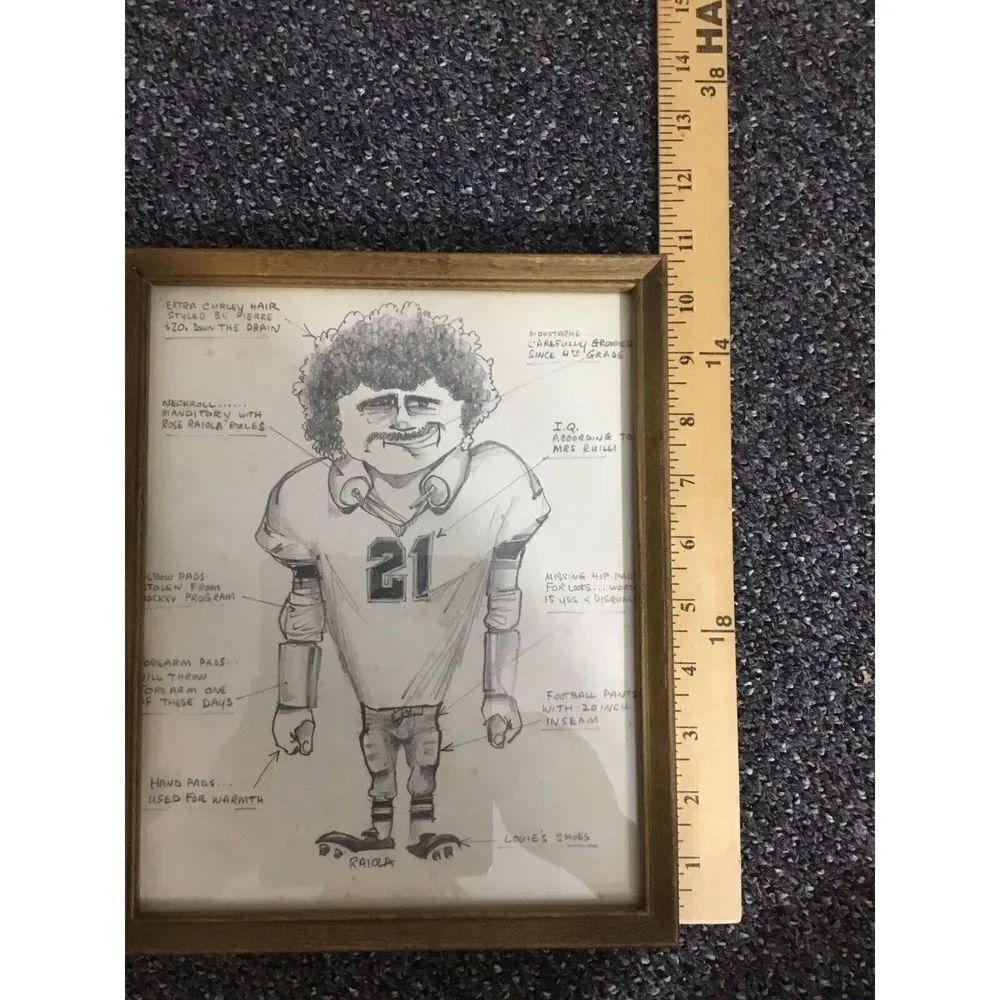 Vtg Art an Original Pencil Drawings Travesty Caricature Takeoff Baseball Raiyola
